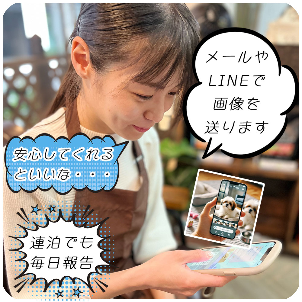 宿泊の様子を画像で報告